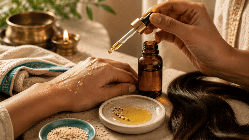 Sesame oil benefits for skin and hair — moisturizing and conditioning oil