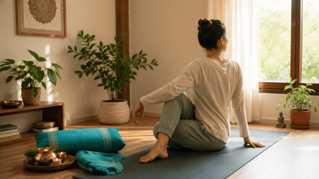 Person experiencing improved mobility and comfort after basti treatment
